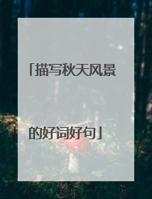 描写秋天风景的好词好句