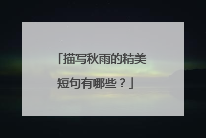 描写秋雨的精美短句有哪些？
