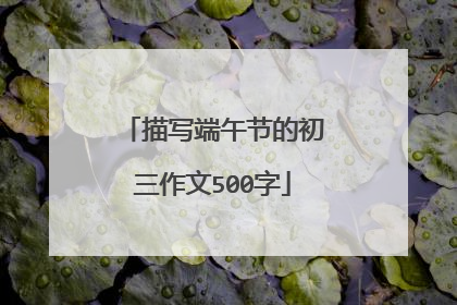 描写端午节的初三作文500字