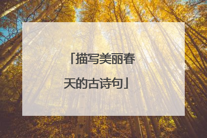 描写美丽春天的古诗句