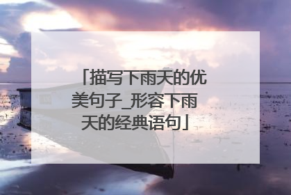 描写下雨天的优美句子_形容下雨天的经典语句