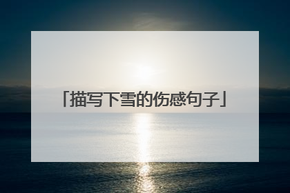 描写下雪的伤感句子