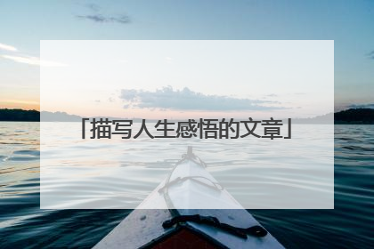 描写人生感悟的文章