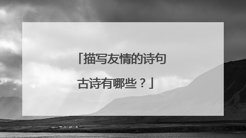 描写友情的诗句古诗有哪些？