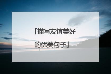 描写友谊美好的优美句子
