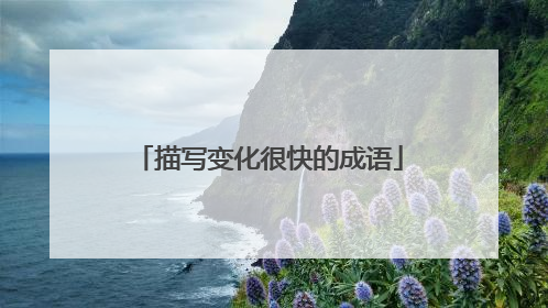 描写变化很快的成语