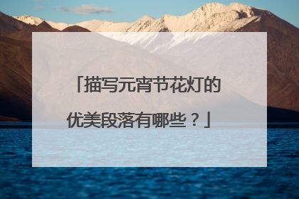 描写元宵节花灯的优美段落有哪些？