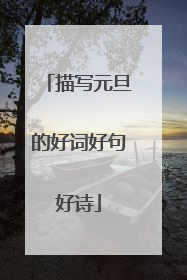 描写元旦的好词好句好诗