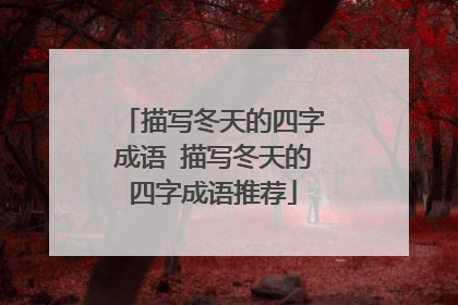 描写冬天的四字成语 描写冬天的四字成语推荐
