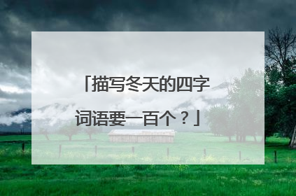 描写冬天的四字词语要一百个？