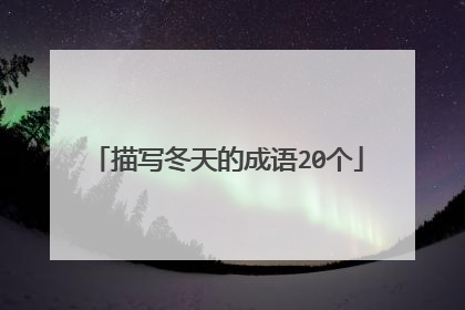 描写冬天的成语20个