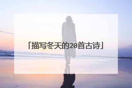 描写冬天的20首古诗