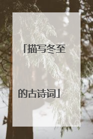 描写冬至的古诗词