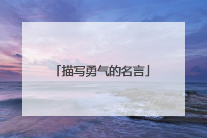 描写勇气的名言