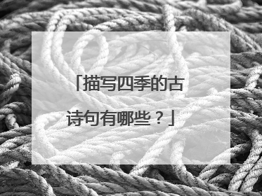 描写四季的古诗句有哪些？