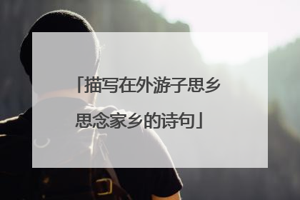 描写在外游子思乡思念家乡的诗句