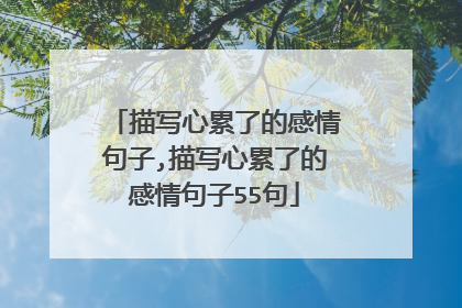 描写心累了的感情句子,描写心累了的感情句子55句