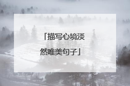 描写心境淡然唯美句子