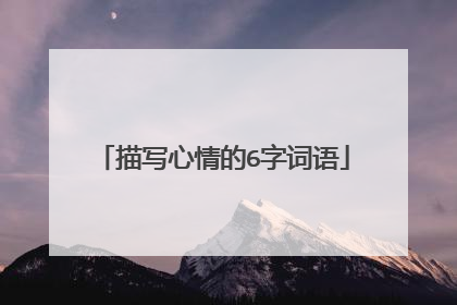 描写心情的6字词语