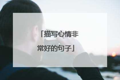 描写心情非常好的句子