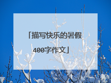 描写快乐的暑假400字作文