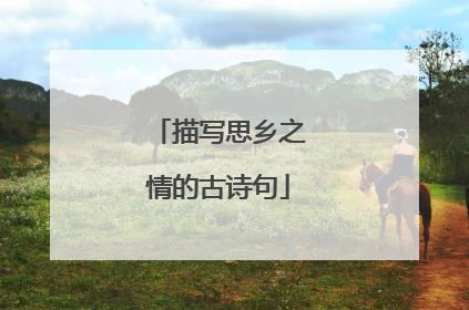 描写思乡之情的古诗句