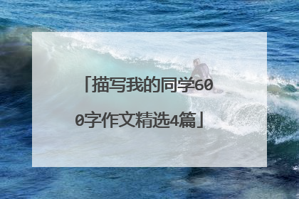 描写我的同学600字作文精选4篇