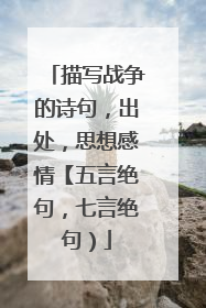 描写战争的诗句，出处，思想感情【五言绝句，七言绝句）