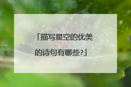 描写星空的优美的诗句有哪些?