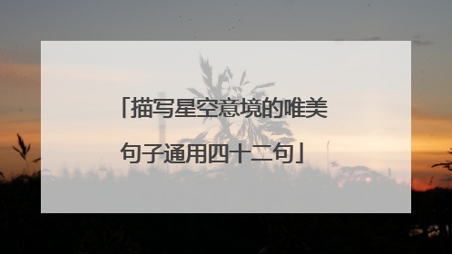 描写星空意境的唯美句子通用四十二句