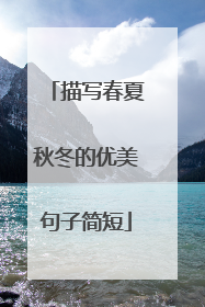 描写春夏秋冬的优美句子简短