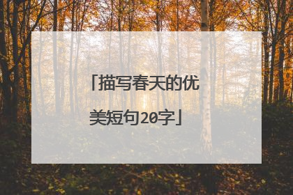 描写春天的优美短句20字