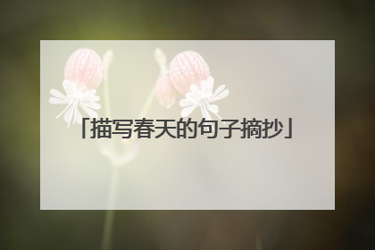 描写春天的句子摘抄
