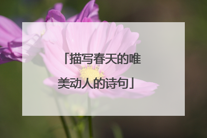 描写春天的唯美动人的诗句