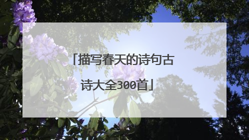 描写春天的诗句古诗大全300首