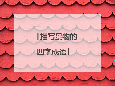 描写景物的四字成语