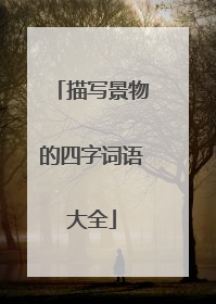 描写景物的四字词语大全