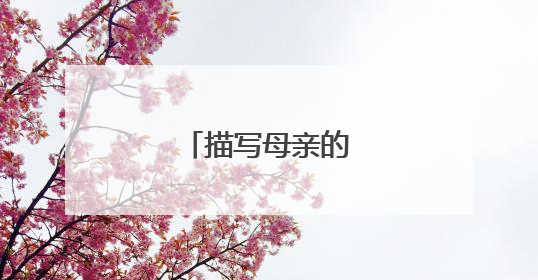 描写母亲的学生作文