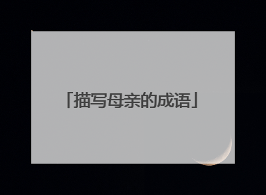 描写母亲的成语