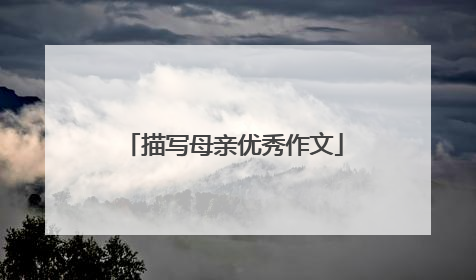 描写母亲优秀作文
