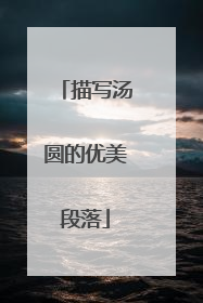 描写汤圆的优美段落