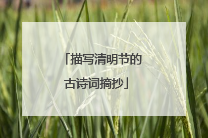 描写清明节的古诗词摘抄