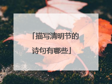 描写清明节的诗句有哪些