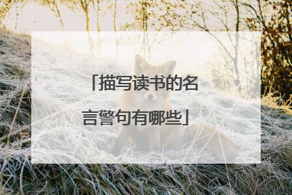 描写读书的名言警句有哪些