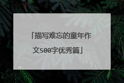 描写难忘的童年作文500字优秀篇