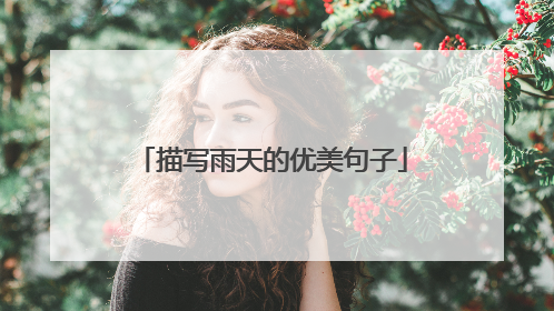 描写雨天的优美句子