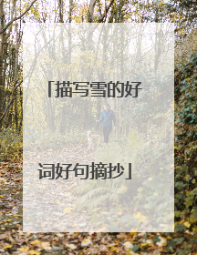 描写雪的好词好句摘抄