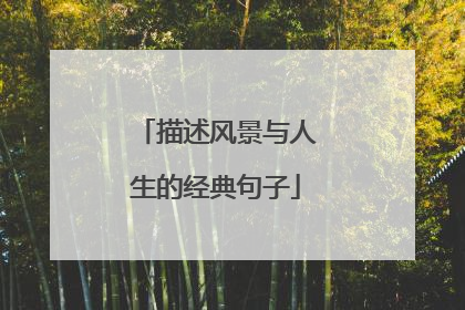 描述风景与人生的经典句子