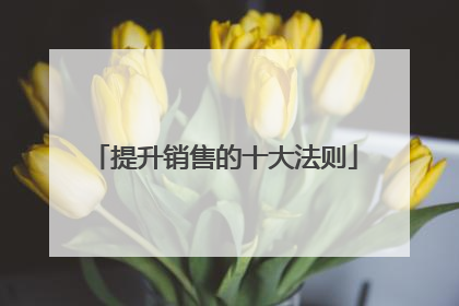 提升销售的十大法则