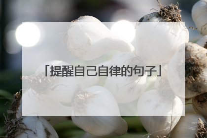 提醒自己自律的句子